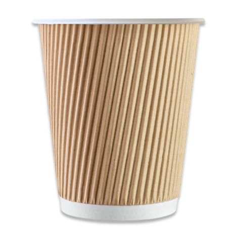 12oz Kraft Brown Ripple Cups (500) - Discount Coffee