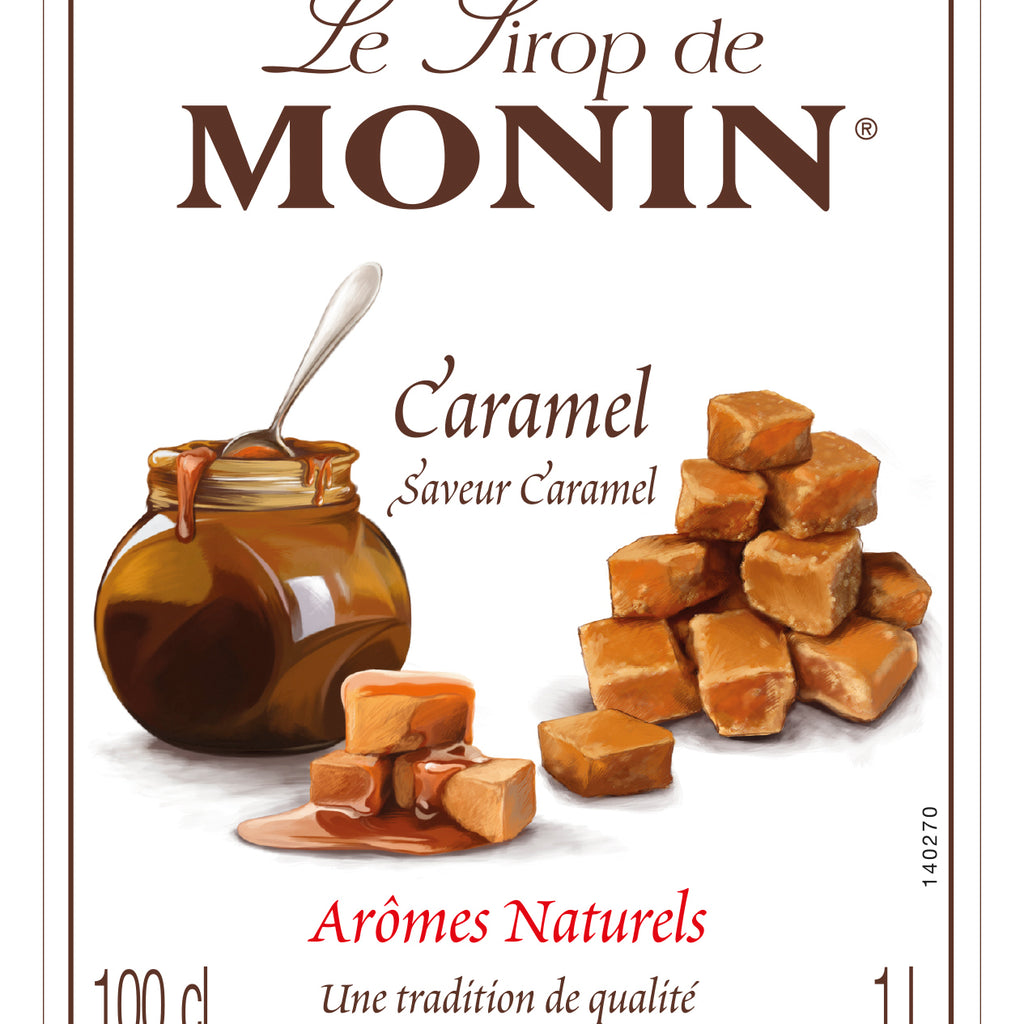 Monin Caramel Flavouring Syrup (1 Litre) - Discount Coffee