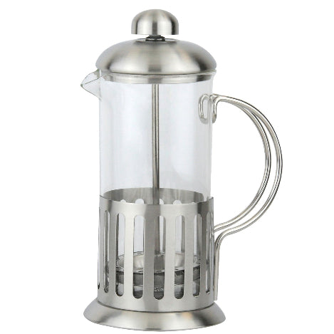 Glass & Brushed Stainless Steel Cafetiere (2 Cup) - Discount Coffee