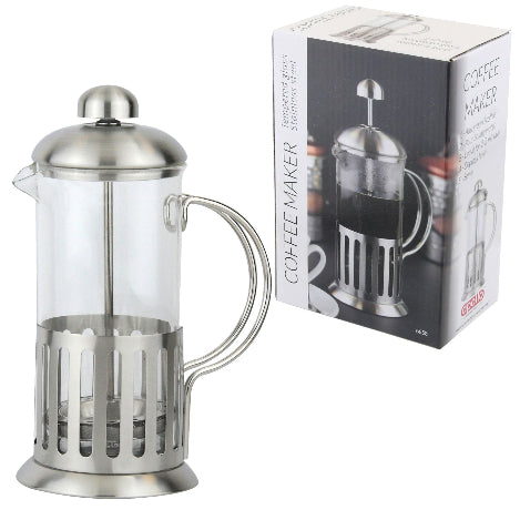 Glass & Brushed Stainless Steel Cafetiere (2 Cup) - Discount Coffee