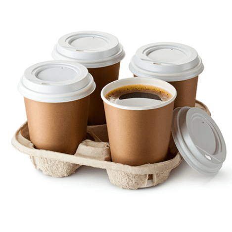 Disposable Cup Carry Trays - 4 Cup (90) - Discount Coffee