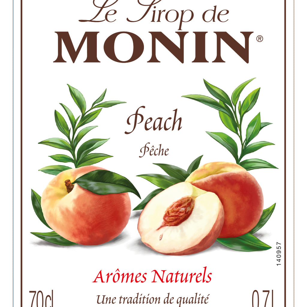 Monin Peach Flavouring Syrup (700ml) - Discount Coffee