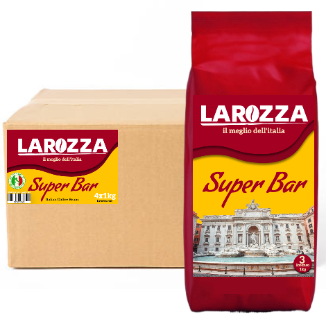 Larozza Super Bar Italian Coffee Beans (4 x 1kg) - Discount Coffee