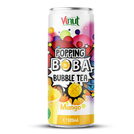 Popping Boba Bubble Tea Cans - Mango (6x320ml) - Discount Coffee